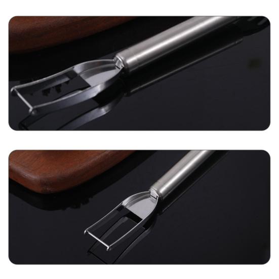 Watermelon Cutter Stainless Steel 2-in-1 Fruit Fork Cutting Tool Double Head Fruit Slicer Portable Watermelon Slicer Kitchen Fruit Cutter Machine