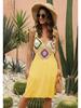 Women's Hand-Crocheted Flower Patchwork Sleeveless Beach Cover-up Dress