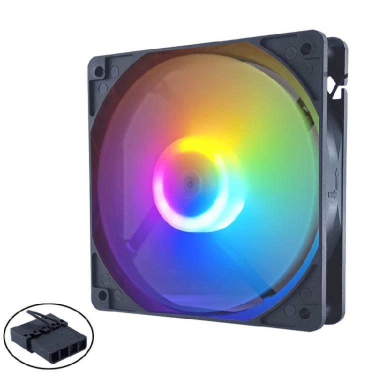 

Easy Install 12cm 4Pin Quiet Case Fan High Airflow 45CFM Color LED Lights Durability ABS Forward Airflow System чорний