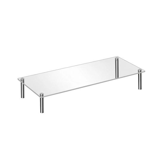 Modern Tabletop Show Case Acrylic Cake Stand, Multi-Tier Food Display Clear Cupcake Holder, Sturdy Handcrafted Item Shelf Adjustable Metal Support for