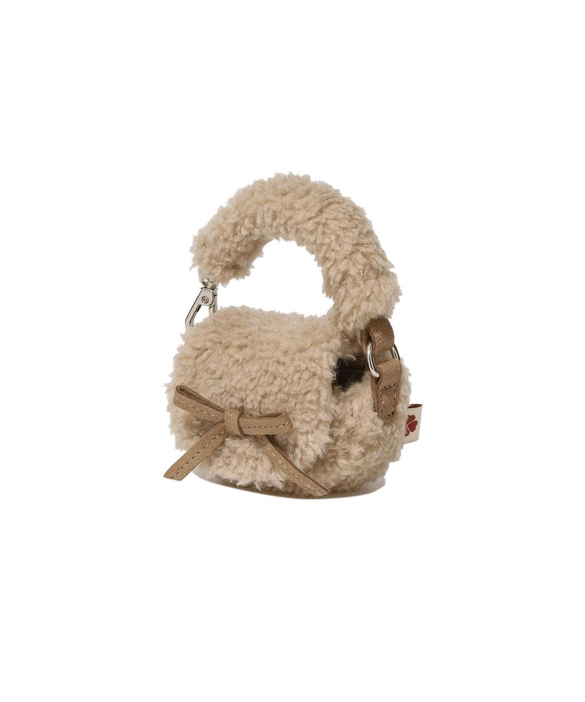 Covernat Woman Clover Heart Fluffy Pouch Beige