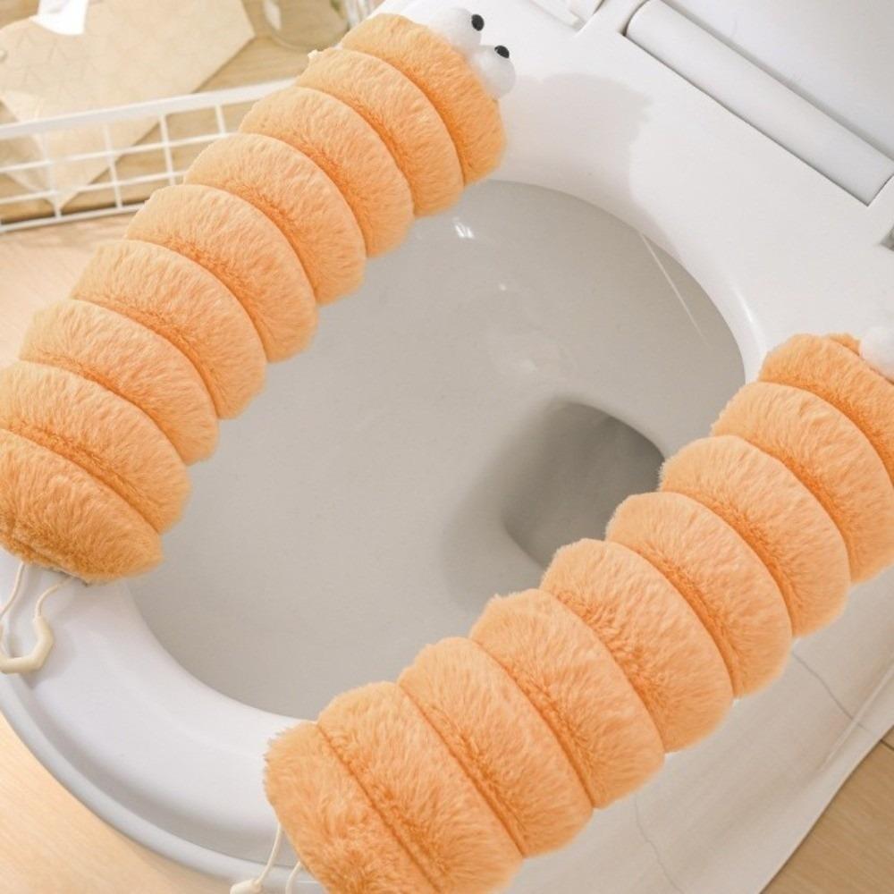 Warm Plush Toilet Seat With Handle Toilet Mat Universal Toilet Seat Cushion Winter Warmth