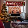Foldable Christmas Pull Flag DIY Flag Banner Multipurpose Christmas Banner  Yard
