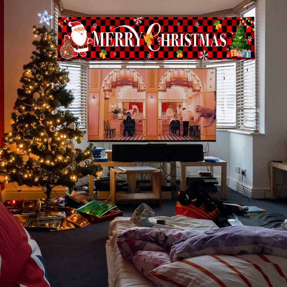 Foldable Christmas Pull Flag DIY Flag Banner Multipurpose Christmas Banner  Yard