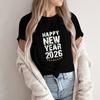 Women's Fashion 2026 New Year Printed Round Neck Short Sleeve Top