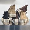 New High Top and Thick Soled Couple Canvas Shoes 35-44