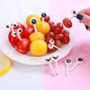 10Pcs Reusable Eye Mini Fruit Fork Sign Cartoon Kids Food Picks Desert Toothpick