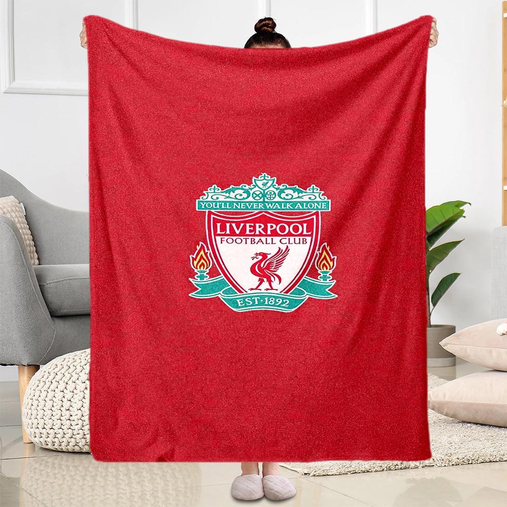 Liverpool Football Club Deken Warm Decor Geweldig Voor Kantoorstoel Bed Picknicks Vier Seizoenen Universeel Digitale Print