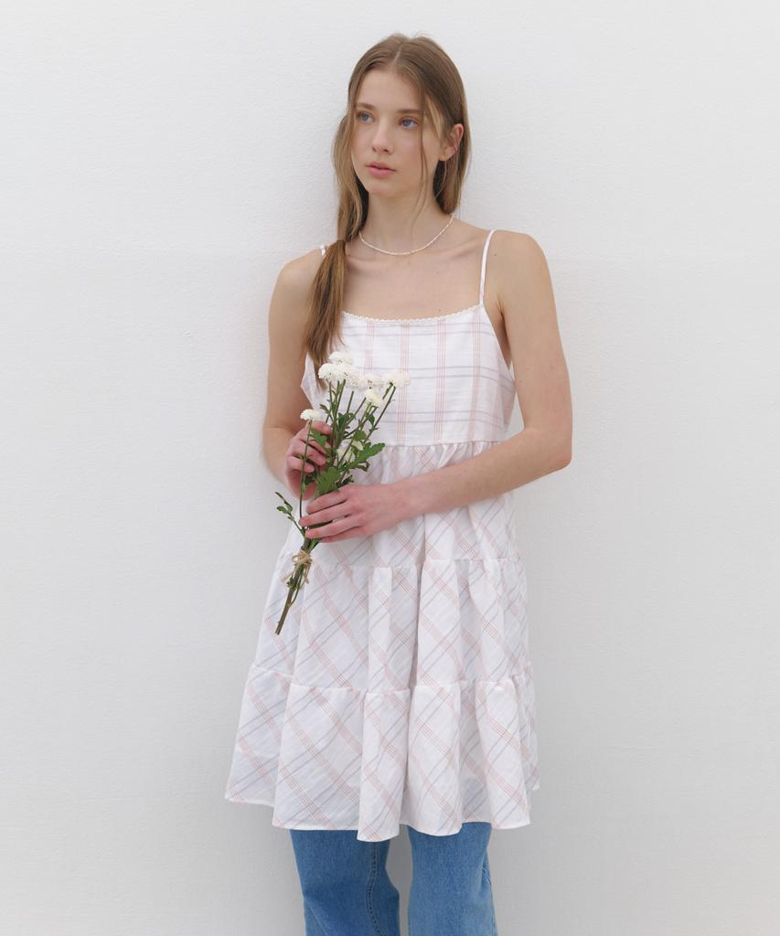 Cluny Cotton Tiered Mini Dress - White