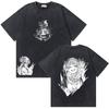 Washed Vintage Anime My Hero Academia Eijiro Kirishima T-shirt Men Women Manga Casual Retro T-shirts Men's Cotton Oversized Tees