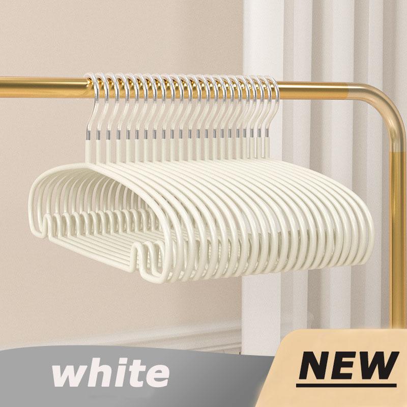 

PVC 10PCS Non-slip No-trace Hanger Korean Hot Sale Multi-functional Wide Clothes Hanger High Quality PVC Round Hanger белый