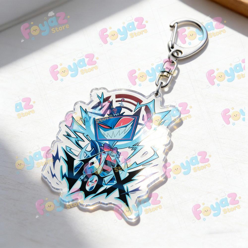 Cool Cartoon Chibi Alastor Vox Keychain Vox Fan Gift Vox Standee