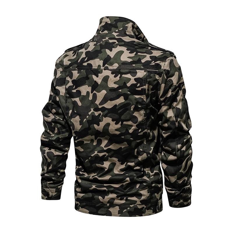 Autumn Men's Outdoor Camouflage Multi-bag Tooling Jacket Youth Military Jacket