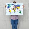 The World Map Decorative Poster Spray Canvas Painting Wall Art Decor School Supplies Living Room Home Decoration