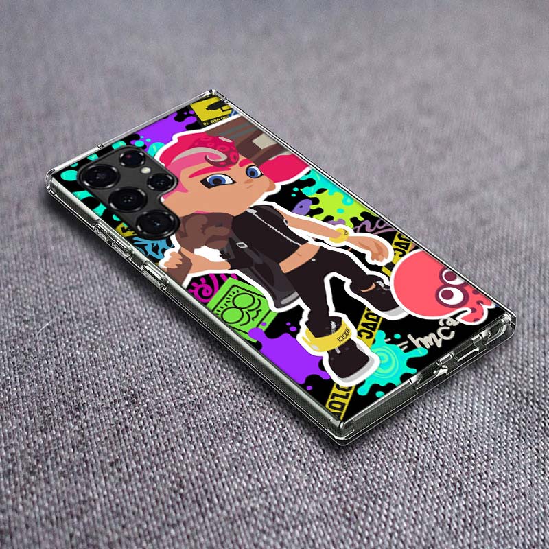

Game S-Splatoons Phone Case For Samsung Galaxy S24 S23 S21 S20 FE S22 S26 Ultra S25 Edge S10 Plus Cover Clear TPU Capa Shell Coq Samsung S23 Ultra