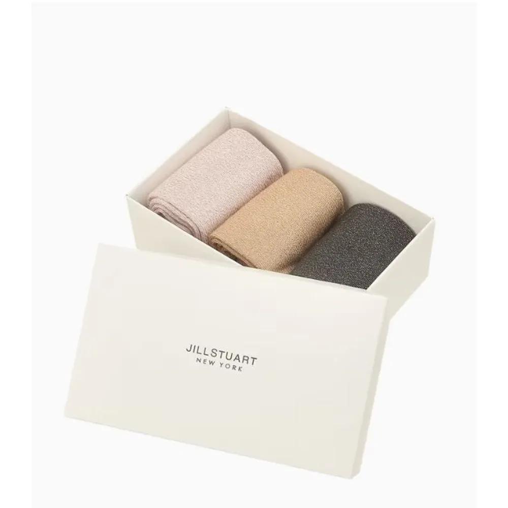 Women's Glitter Mid-calf Socks 3-Piece Set JASS6E400 BK