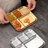 Rectangle Stainless Steel Dinner Plate Food Storage Tray Restaurant Kitchen Dish Tools
