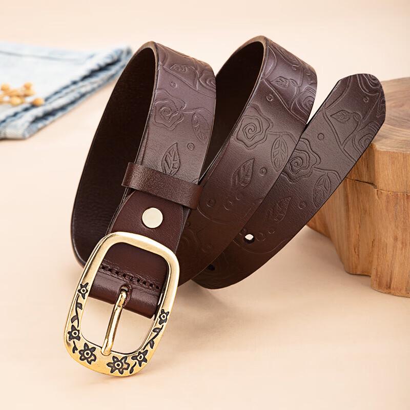 

Women s Vintage Embossed Leather Belt 100cm