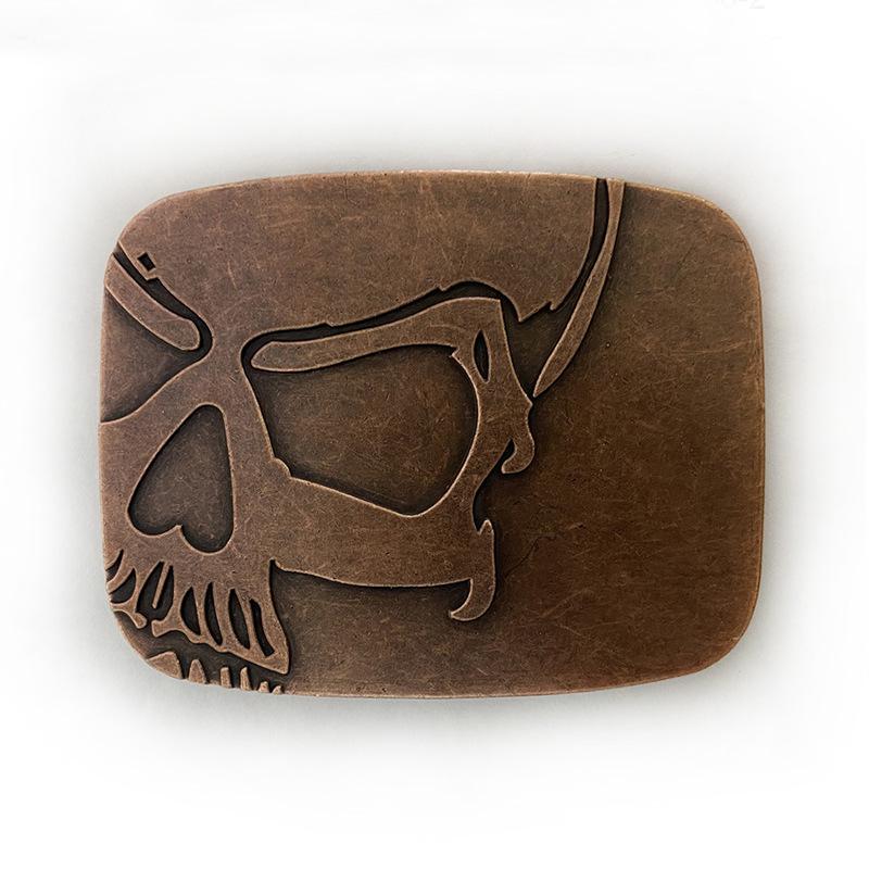 Men's Casual Skull Alloy Belt Buckle - Smooth, Stylish, 3.8cm