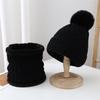 Wool hat, autumn and winter versatile knitted hat, chenille warm ear protector, fleece cold-proof hat, scarf two-piece set