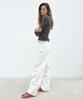Aobteu Curved Line Wide Jeans - White