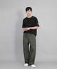 Seinteukeulu Front-Cutting Detail Ex Wide Pants Cde-371 Khaki