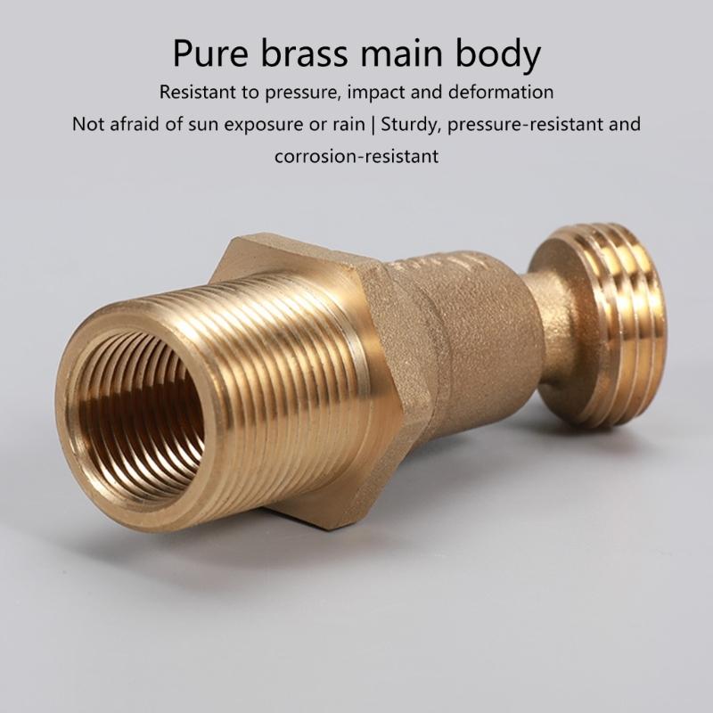 Sturdy Brass Rainwater Tap Connectors for Home Renovations Pipe Fittings Water Accessories with Random Gasket Color