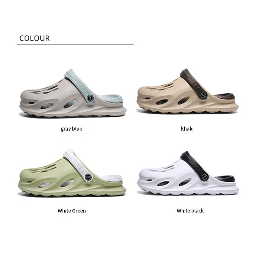 Fashion Summer Men's Sandals Clogs Thick Sole Slipper Waterproof Anti-Slip Sandals Flip Flops Non-slip Soft EVA Hole Shoes