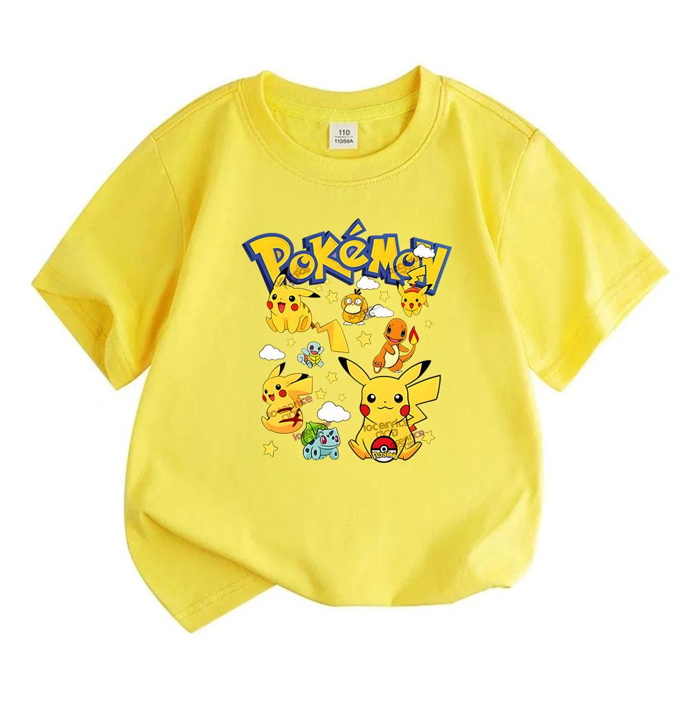 Unisex Kids Boys Girls 100% Cotton Crew Neck Short Sleeve T-Shirt, Cute Cartoon Animal Print Casual Summer Breathable Tops for Children Daily Wear