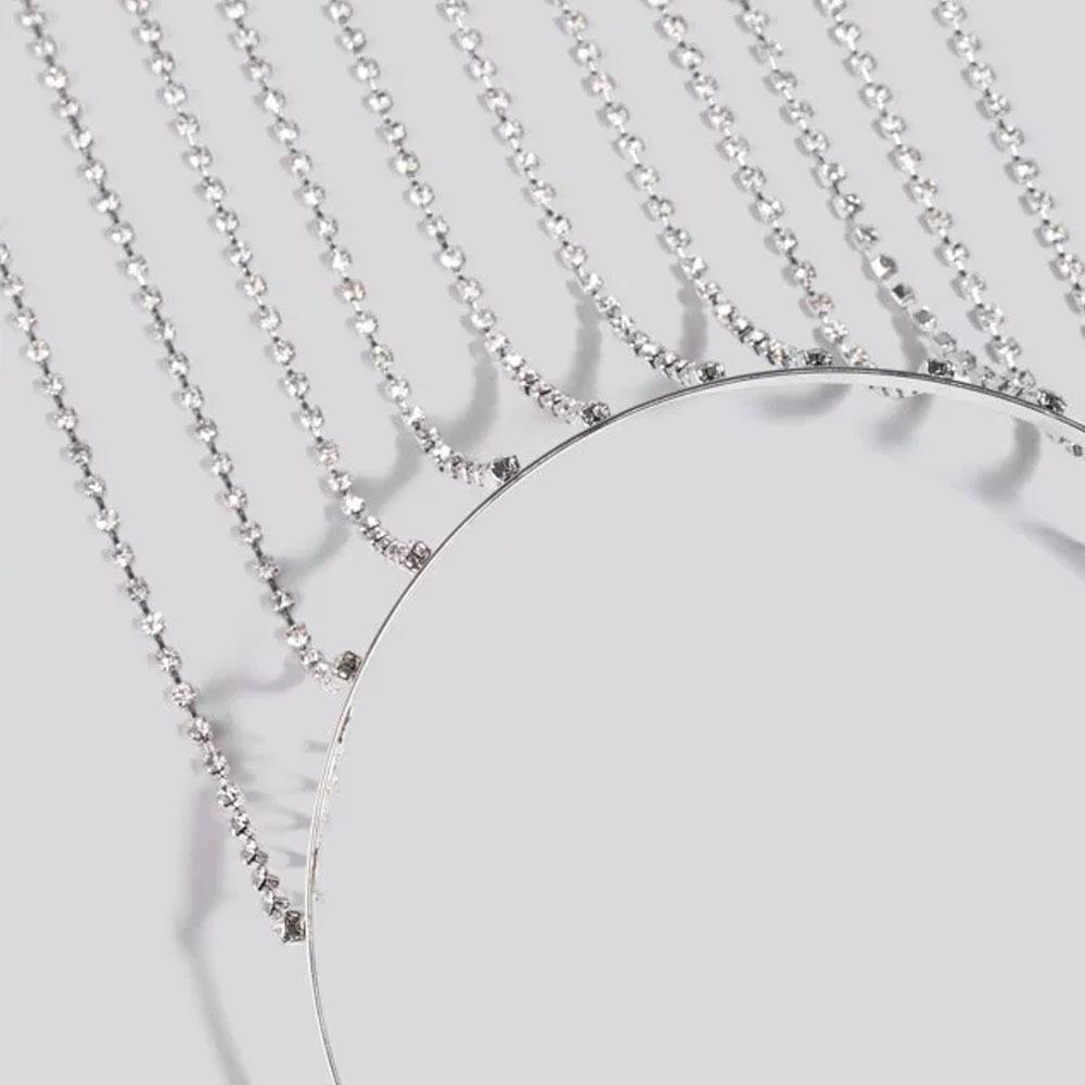 Rhinestone Headband Long Fringed Rhinestone Hair Chain Headband Street Shot Trendy Personalized Hair Accessories