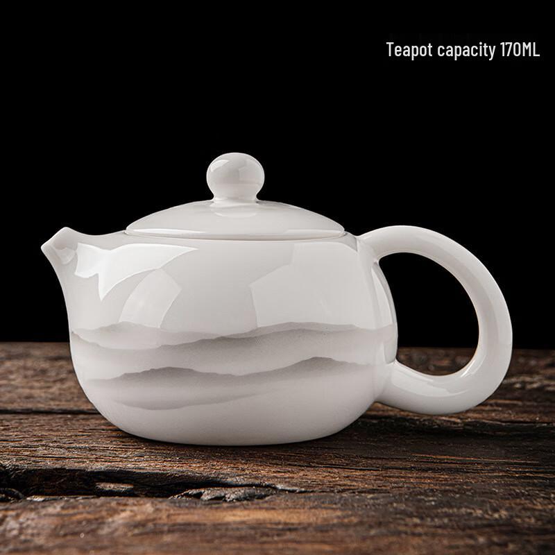 Qixuanyuan Mutton Fat Jade Porcelain Travel White Porcelain Tea Set