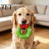 Elastic Rubber Dog Chews Christmas Squeaky Chew Toys, Teeth Cleaning Interactive Pet Holiday Themed Fetch Toys for Pets Balls with Candy Cane