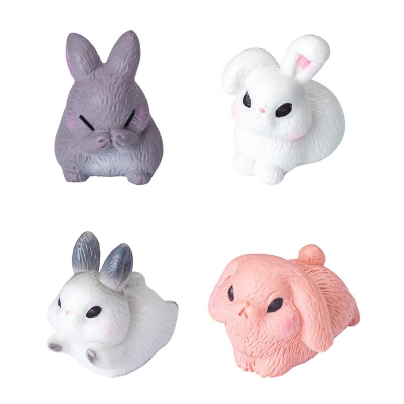 10Pcs Miniature Rabbit Figurines Resin Animal Statues Perfectly for Easter Decorations and Birthday Cake Toppers
