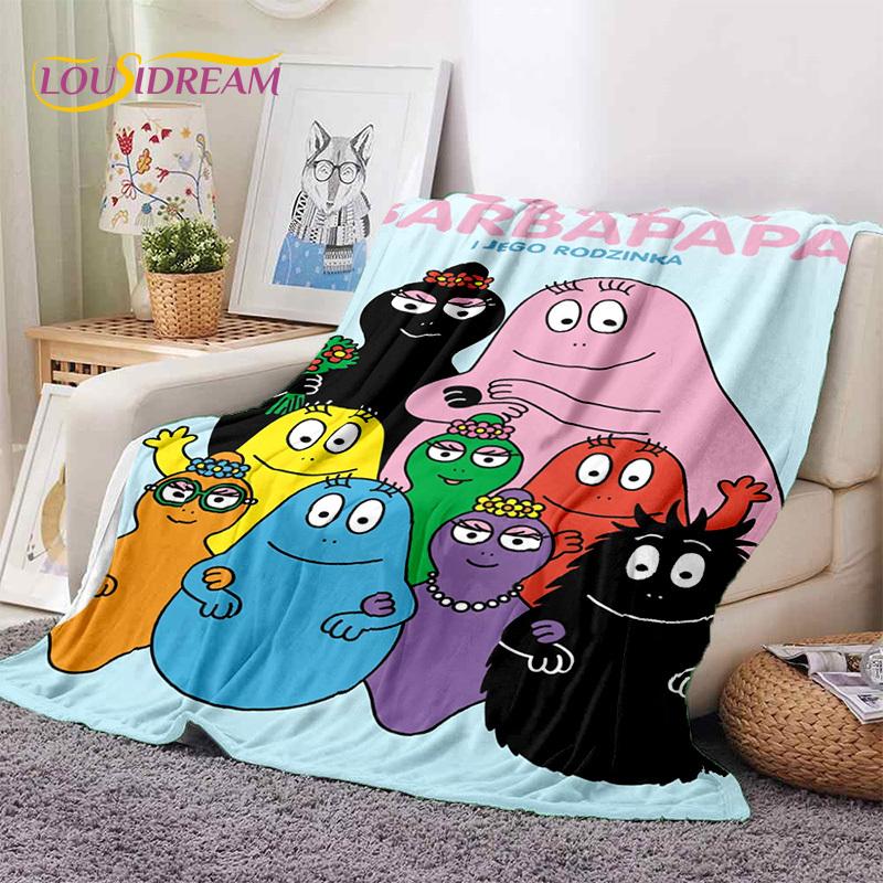 

3D Cartoon Les Barbapapa Family Soft Blankets,Keep Warm Throw Blanket Comfortable Blanket for Picnic Beds Sofa Home Bedroom Kids 30x40in