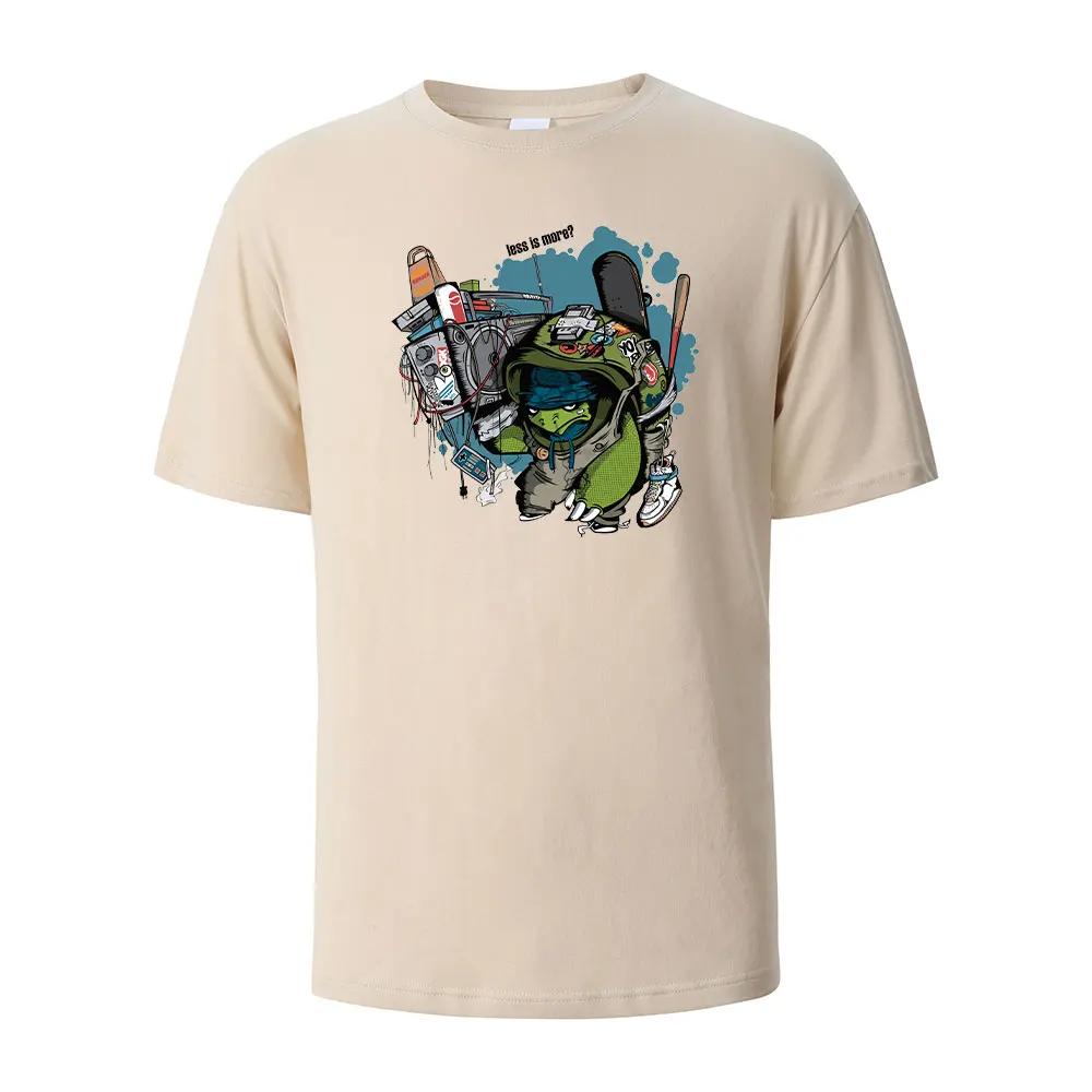 Print T-Shirt Summer Tees For Men Women 100% Cotton O-neck Oversize Casual Short Sleeved Tops