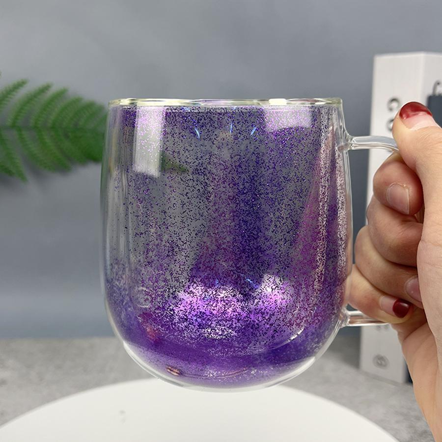 Double Wall Glass Cup with Handle Heat Resistant Tea Coffee Cups Espresso Milk Mug