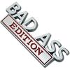 2pcs Bad Ass Edition Emblem Car Badges Badass 3D Sticker Decal Chrome Red