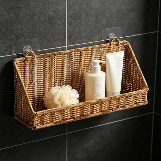 Étagère de rangement avec crochets Panier mural Grand design ventilé Panier compact pour cuisine salle de bain