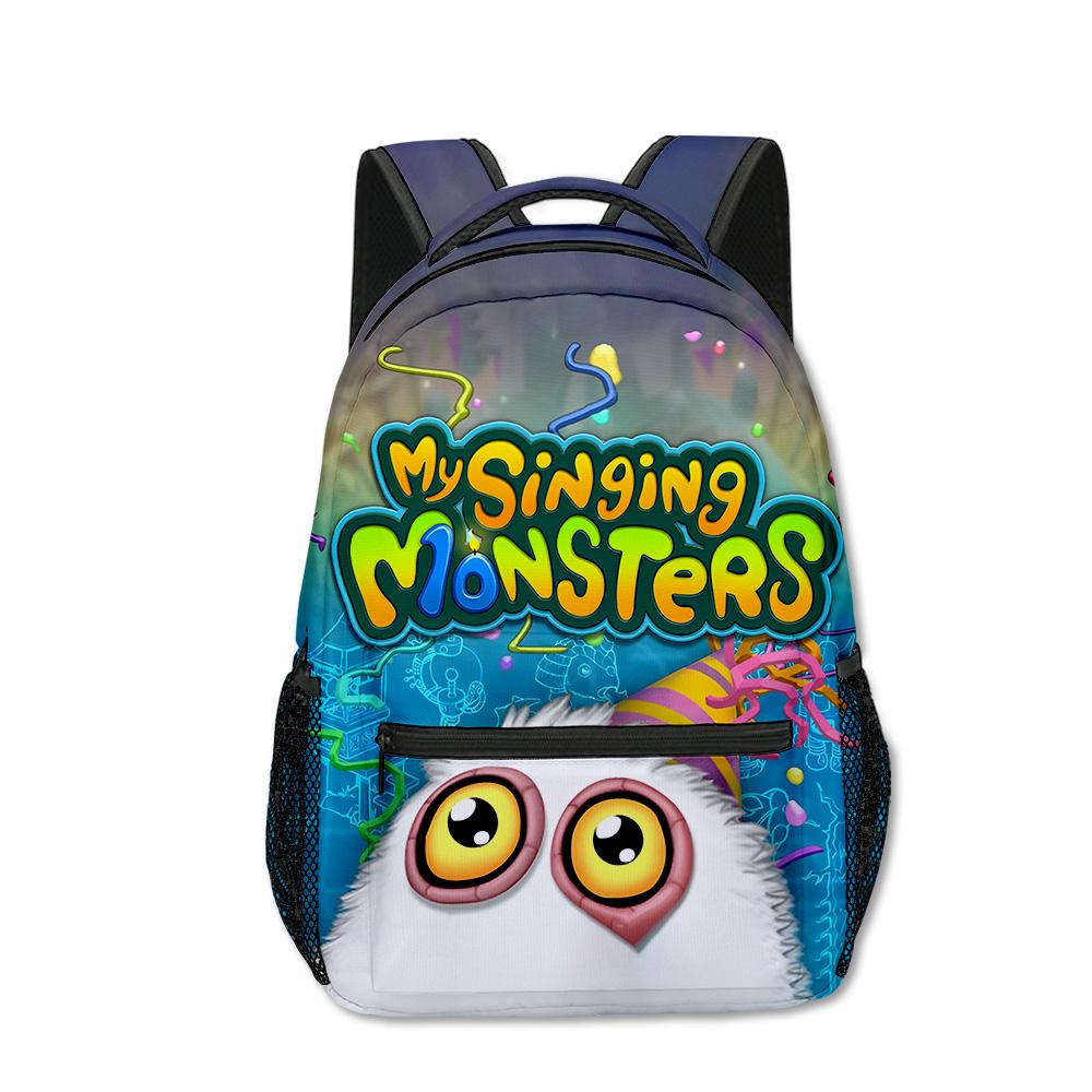 Mochilas Escolares para Estudiantes de My Singing Monsters de Lujo con Novedad, Mochilas para Cuadernos con Estampado 3D de Oxford Impermeables, Mochilas de Viaje para Niños/Niñas