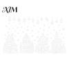 Static Window Decals 4Pcs Christmas Town House Stickers, Removable Snowflake Glass Home Ornaments Decals, Reusable PVC Clings for Holiday Party Decor