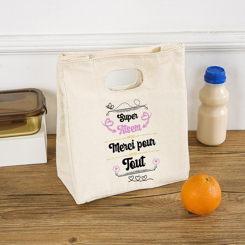Une Super Atsem Toi Ne S'oublie Jamais Comme Print Lunch Bag Summer Jiuce Ice Cooler Bag Picnic Insulated Thermal Bag Astem Gift