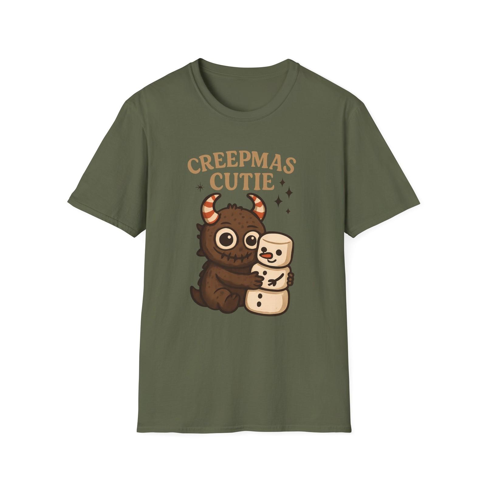 Unisex Softstyle T-Shirt Mens Womens Tees Top Creature Hug Marshmallow Snowman Cute Spooky Holiday M