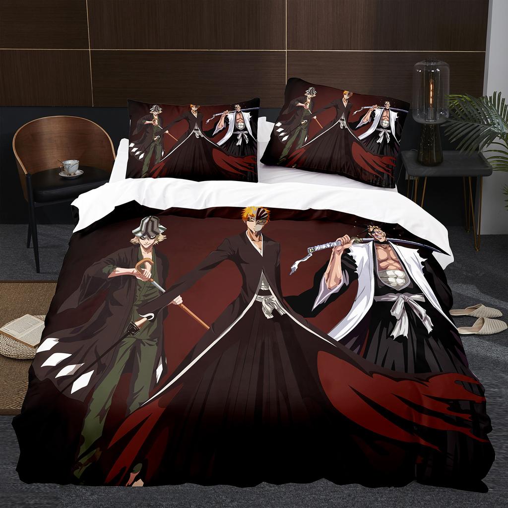 Japan Anime BLEACH Bedding Set Cartoon Comforter Duvet Cover Sets Bed Linen Twin Queen King Single Size Home Decor Kids Kawaii