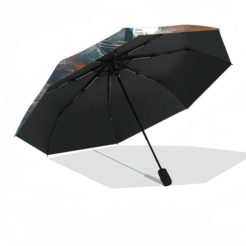 1pc American Football Player in Action Umbrella with Plastic Handle,Compact & Stylish,Cartoon Pattern,Outdoor UmbrellaPT506