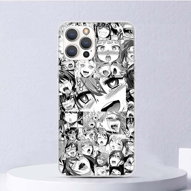 Anime Mädchen Japan Manga Gesicht Weiche Hülle Für iPhone 11 12 13 Mini 14 Pro Max Apple Handyhülle X XS XR SE 7 Plus 8 + 6 6S 5S Funda