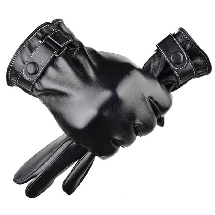 Leather Warm Gloves Full Finger Gloves Touchscreen Driving Fleece Lined Glove