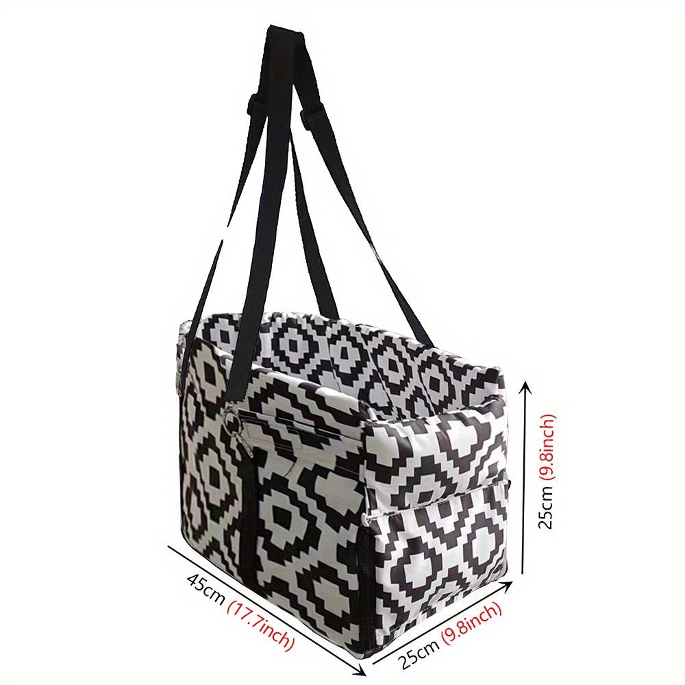 

Сиденье-подушка для домашних животных для более безопасных и комфортных путешествий - водонепроницаемое и устойчивое к царапинам, идеально подходит для поездок с собаками и кошками Black And White Plaid чёрный/белый