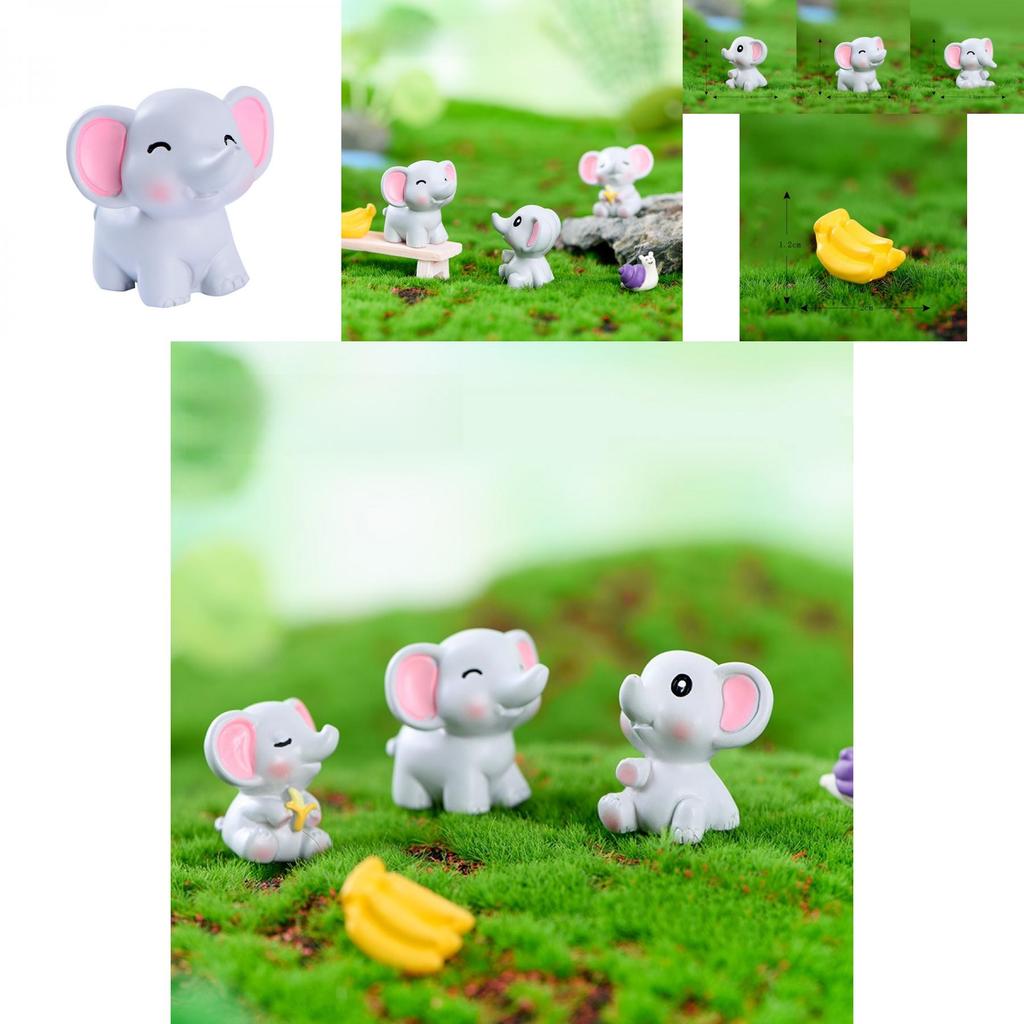 Charming Resin Miniature Elephant Desk Decor Perfect For Diy Garden Landscaping