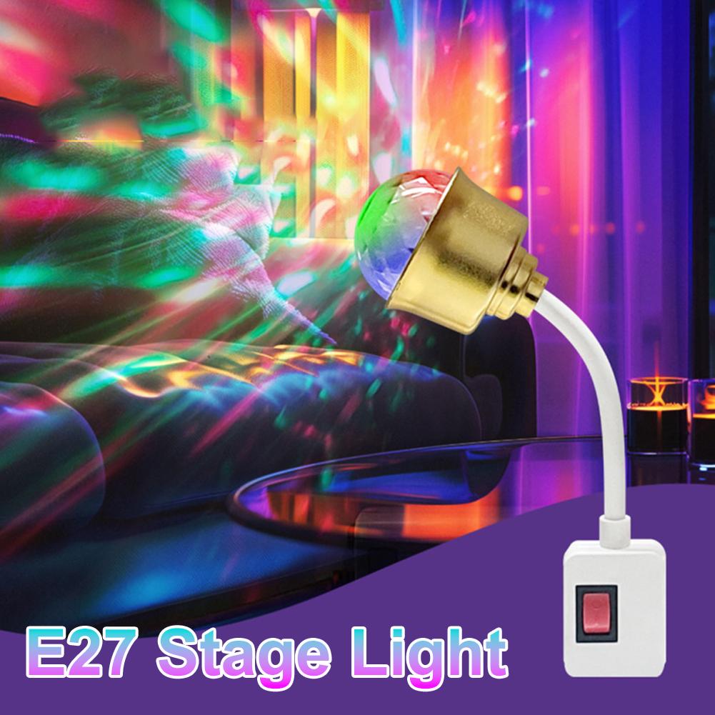 DJ Disko Ortam Işığı için Sahne Işığı Renkli Küçük Sihirli Top Dönen LED Sahne Lambası Ampul