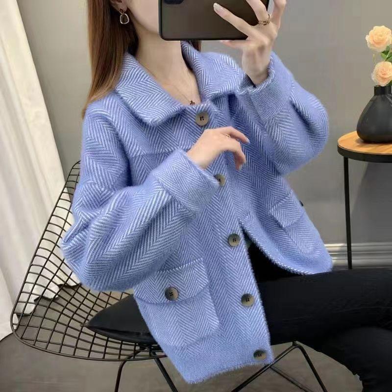 Women's Korean-Style Faux Mink Fur Short Coat for Autumn/Winter Versatile Gold Mink Top